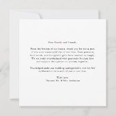 Love and Thanks Simple Modern Rustic Wedding Photo サンキューカード (裏面)