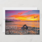 Love and Thanks Wedding Photo Terracotta Back サンキューカード (正面)