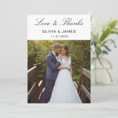 Love and Thanks White 結婚式サンクスカード サンキューカード (スタンド正面)