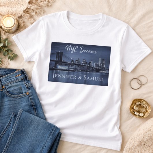 Love and Unforgettable Memories NYC Skyline Couple Tシャツ