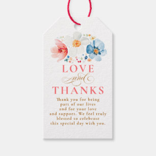 Love and Wildflower感謝してい's 結婚 Thank You ギフトタグ