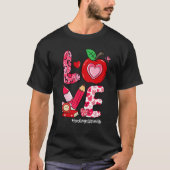 LOVE Apple Heart Teaching Assistant Life Valentine Tシャツ (正面)