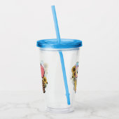 Love - Apple & Pencilカラフルとの先生デザイン アクリルタンブラー (左)