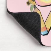 Love - Apple & Pencilカラフルとの先生デザイン マウスパッド (コーナー)