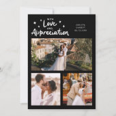 Love Appreciation Wedding Multi Photo Black サンキューカード (正面)