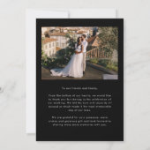 Love Appreciation Wedding Multi Photo Black サンキューカード (裏面)