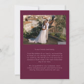 Love Appreciation Wedding Multi Photo Cranberry サンキューカード (裏面)