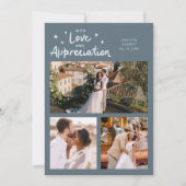 Love Appreciation Wedding Multi Photo Slate Blue サンキューカード (正面)