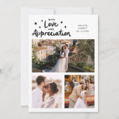 Love Appreciation Wedding Multi Photo White サンキューカード (正面)