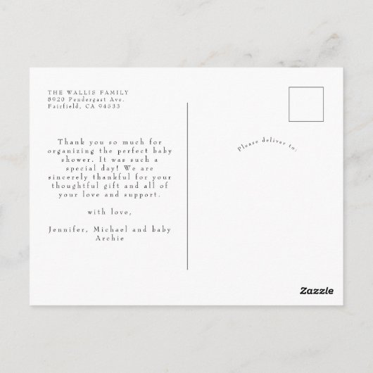 Love&Arch写真感謝してい生誕発表葉書 ポストカード (裏面)