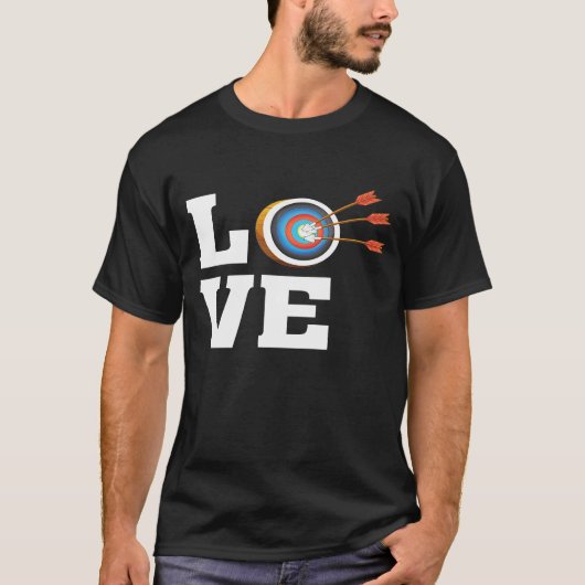 Love Archery Archer Target Bow Arrow Tシャツ (正面)