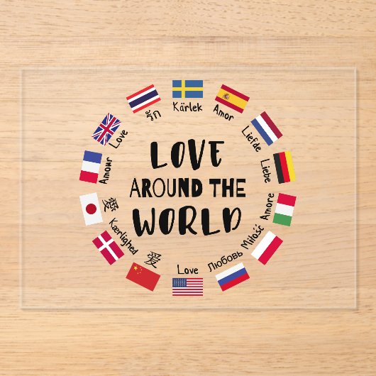 Love Around the World Languages  アクリル招待状 (正面)