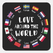 Love Around the World Languages  スクエアシール (正面)