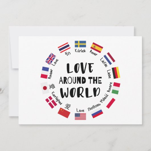 Love Around the World Languages  招待状 (正面)