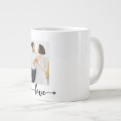 Love Arrow Couple Mug – Romantic Gift ジャンボコーヒーマグカップ (正面右)