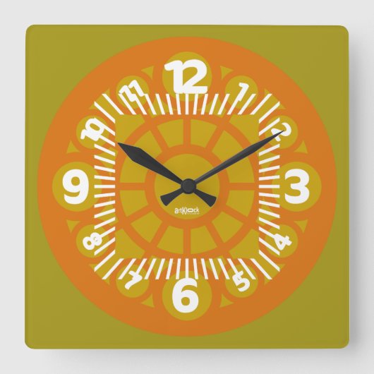 LOVE ART KLOCK CIRCLE ON CIRCLE BY MASANSER スクエア壁時計 (正面)