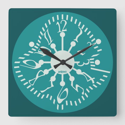 LOVE ART KLOCK DEFORMED DAKILIANO BY MASANSER スクエア壁時計 (正面)