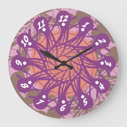 LOVE ART KLOCK GRAPHIC LINE IN MOTION BY MASANSER ラージ壁時計 (正面)
