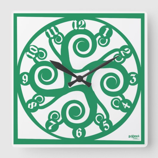 LOVE ART KLOCK MULTI CELTIC SIMBOLS BY MASANSER スクエア壁時計 (正面)
