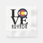 LOVE Arvada Colorado 縁ありカクテルナプキン (正面)