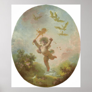 Love as Folly - Fragonard (c.1773-1776) ポスター