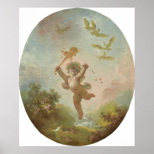 Love as Folly - Fragonard (c.1773-1776) ポスター (正面)