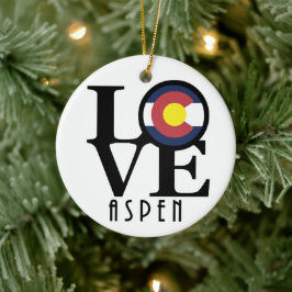 LOVE Aspen Colorado セラミックオーナメント