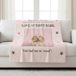 Love at First Bark Personalized Dog シェルパブランケット