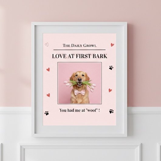 Love at First Bark Personalized Dog  ポスター