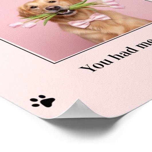 Love at First Bark Personalized Dog  ポスター (角)