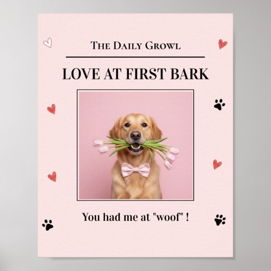 Love at First Bark Personalized Dog  ポスター (正面)