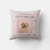 Love at First Bark Personalized Dog Custom クッション (裏面)