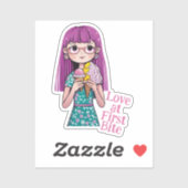 「Love At First Bite」おもしろいアイスクリームコーン シール (シート)