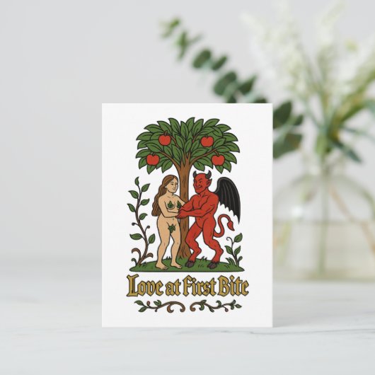 Love at First Bite – Medieval Devil & Eve Meme ポストカード (スタンド正面)