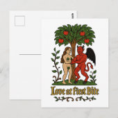 Love at First Bite – Medieval Devil & Eve Meme ポストカード (正面/裏面)
