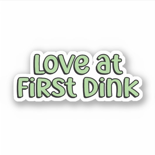 Love at First Dinkグリーンピックボール シール (正面)