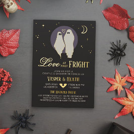 Love at First Frightハロウィーンカップルのシャワー 箔招待状