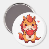 Love at First Gallop Fire Horse Valentine Chinese  マグネット (正面/裏面)