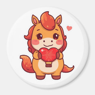 Love at First Gallop Fire Horse Valentine Chinese  マグネット