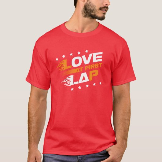 Love At First Lap Car Racing Motorcycle Motorsport Tシャツ (正面)
