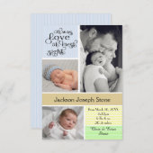 Love at First Sight カラフル Collage - 3x5男の子 案内状 (正面/裏面)