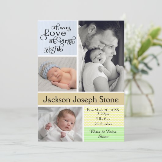 Love at First Sight カラフル Collage - Boy 案内状 (スタンド正面)