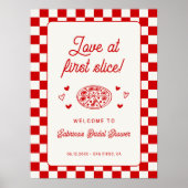 Love at First Slice Pizza Bridal Shower Welcome ポスター (正面)