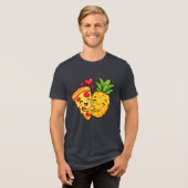 Love at First Slice - Pizza Meets Pineapple トライブレンドＴシャツ (正面全面)