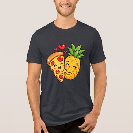 Love at First Slice - Pizza Meets Pineapple トライブレンドＴシャツ (正面)
