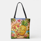 Love at First Slice - Pizza Meets Pineapple トートバッグ (裏面)