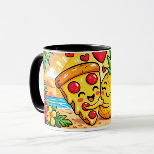 Love at First Slice - Pizza Meets Pineapple マグカップ (正面左)