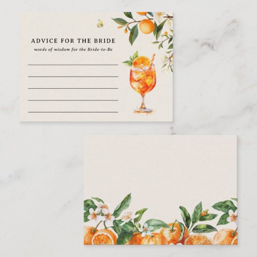 Love at First Spritz'アドバイスfor the Bride-Be エンクロージャーカード (正面/裏面)