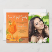 Love at first Spritzブライダルシャワーwith Photo 招待状 (正面)