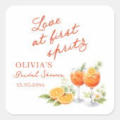 Love At First Spritz Bridal Shower  スクエアシール (正面)